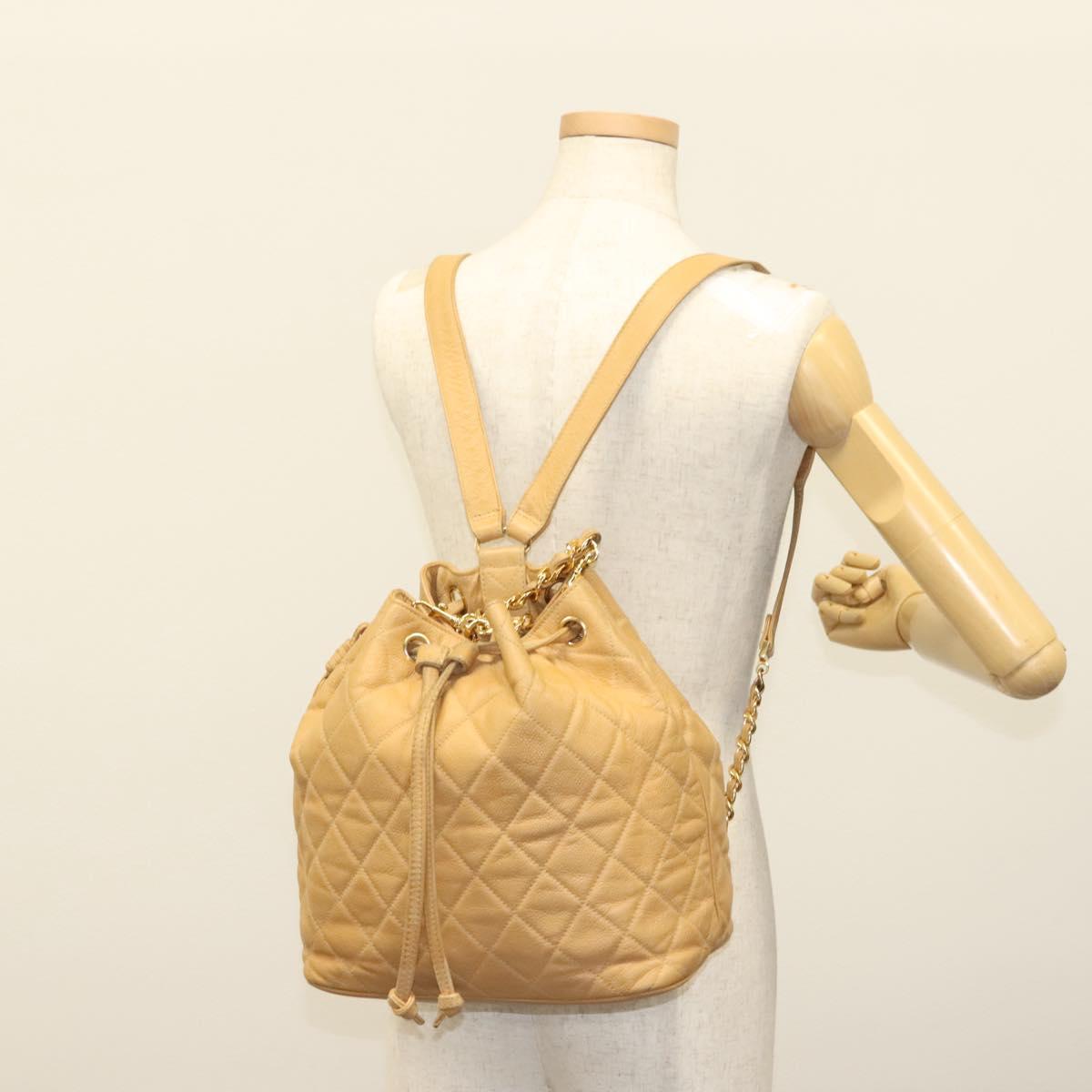 Chanel Vintage, Yellow, Leather, backpack