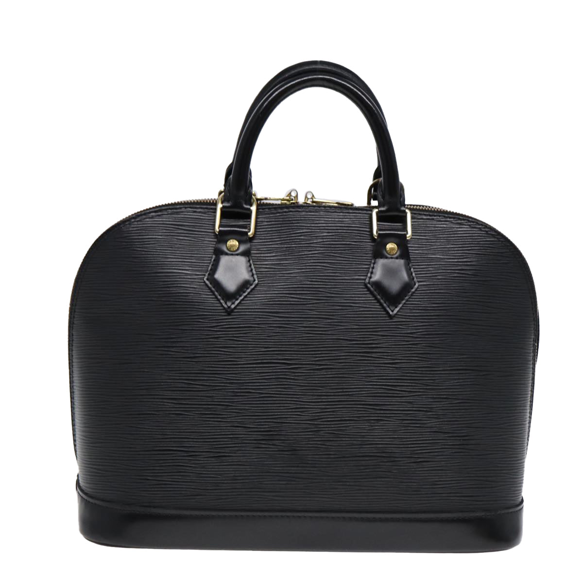 Louis Vuitton Alma, Black, Leather, handbag