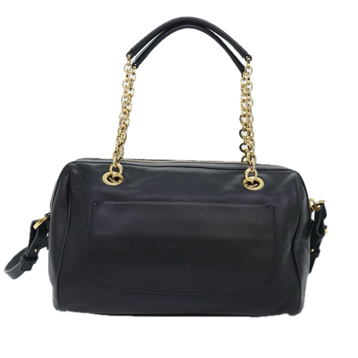 Salvatore Ferragamo Gancini, Black, Leather, shoulder