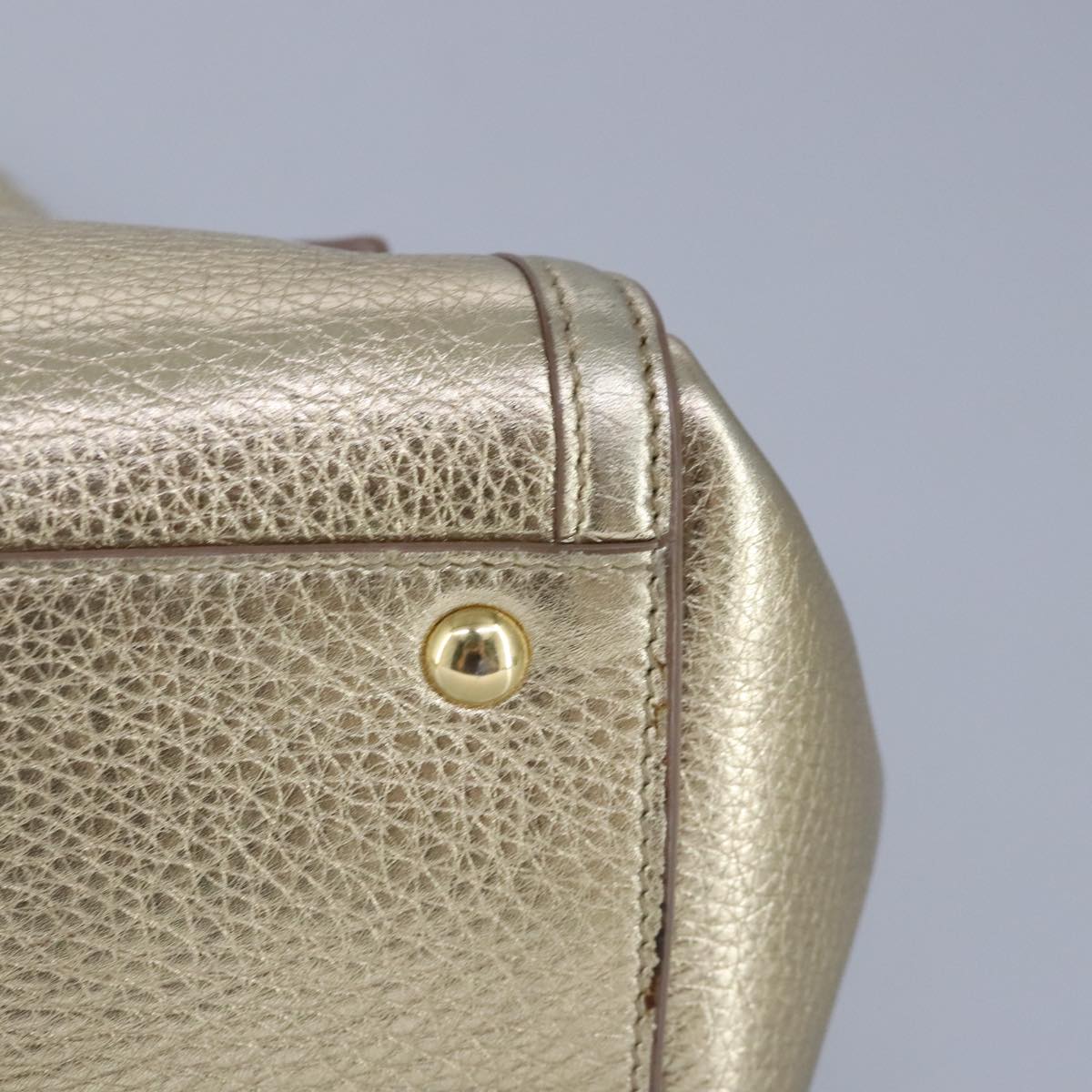 Salvatore Ferragamo Sofia, Gold, Leather, handbag