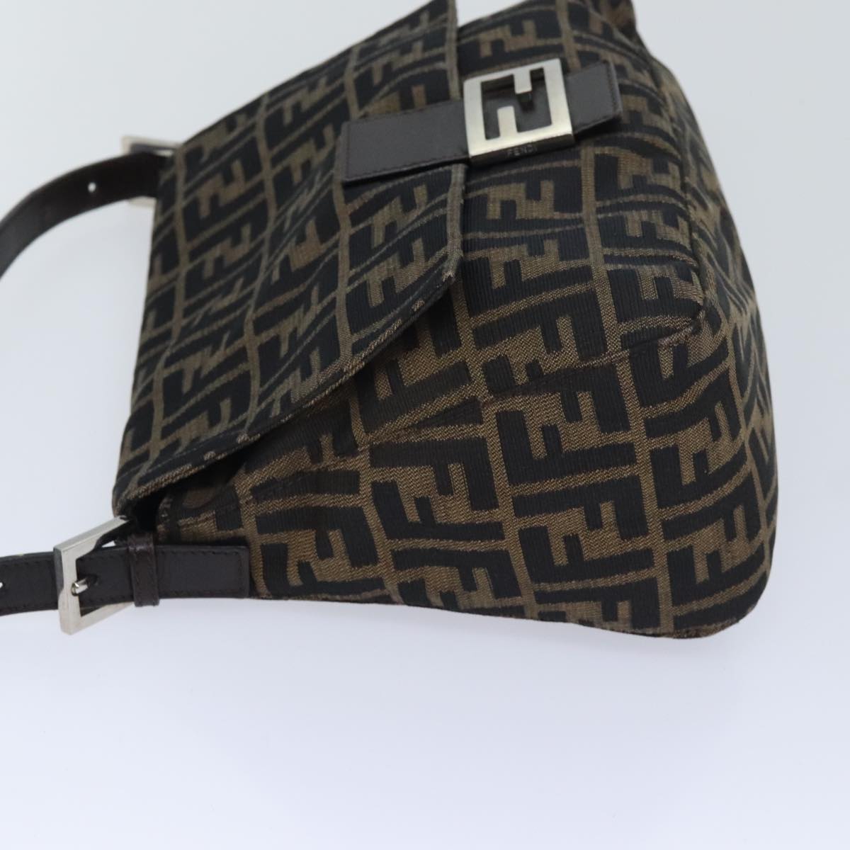 Fendi Mamma Baguette, Brown, Canvas, shoulder