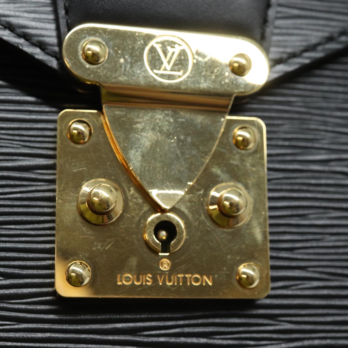 Louis Vuitton Porte Documents, Black, Leather, briefcase