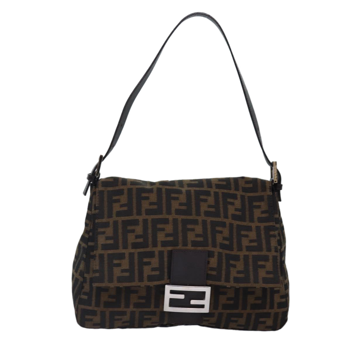 Fendi Mamma Baguette, Brown, Canvas, shoulder