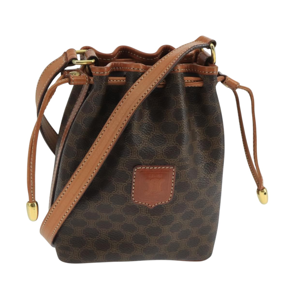 Céline Macadam, Brown, Canvas, shoulder