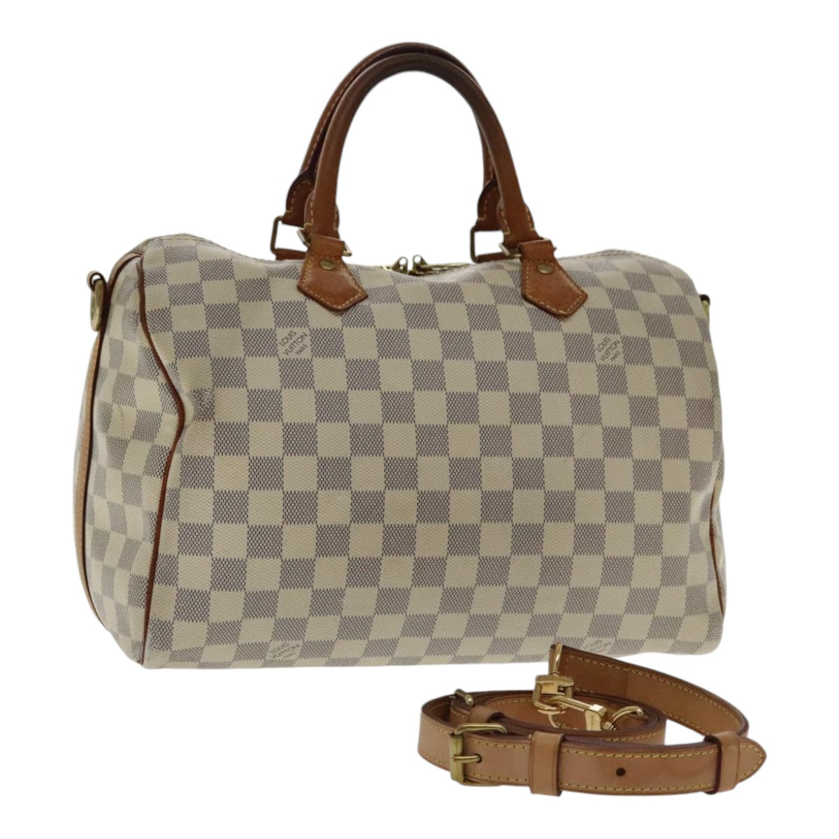 Louis Vuitton Speedy 30, White, Canvas, handbag