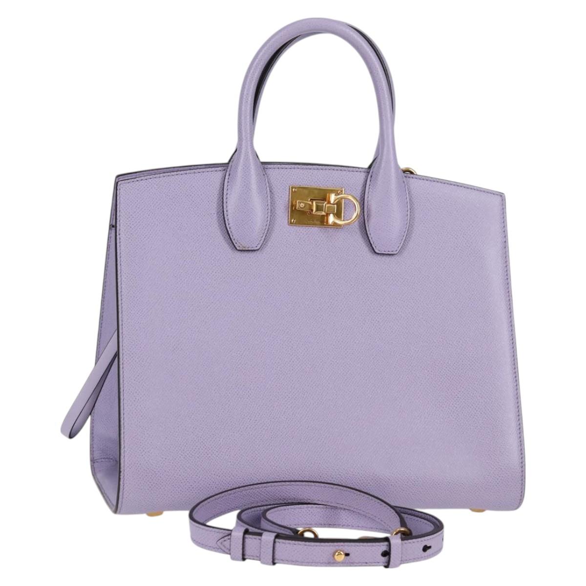 Salvatore Ferragamo Gancini, Purple, Leather, handbag