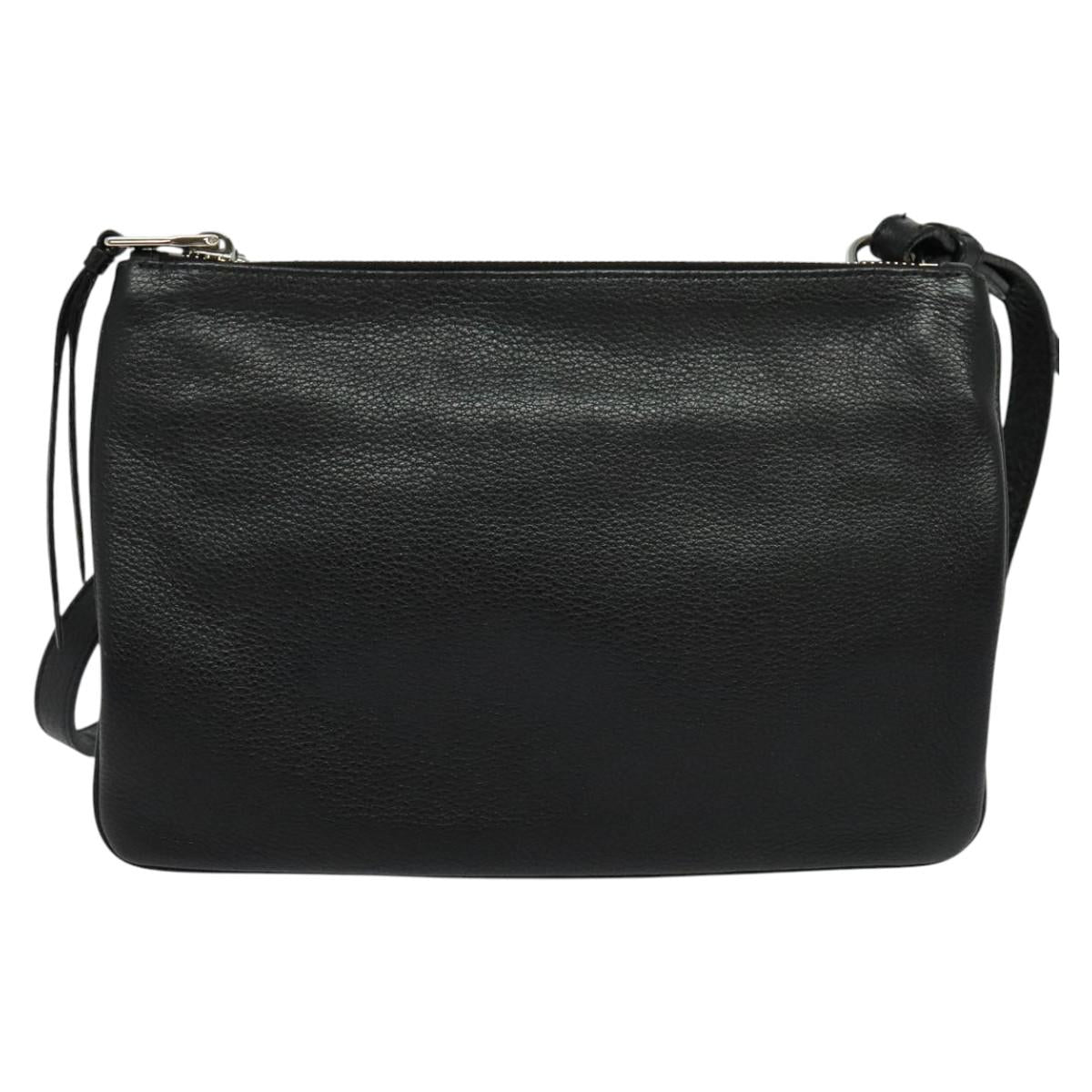 Prada Double, Black, Leather, shoulder