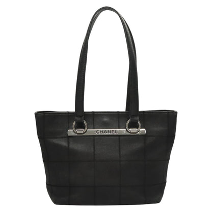 Chanel Chocolate bar, Black, Leather, tote