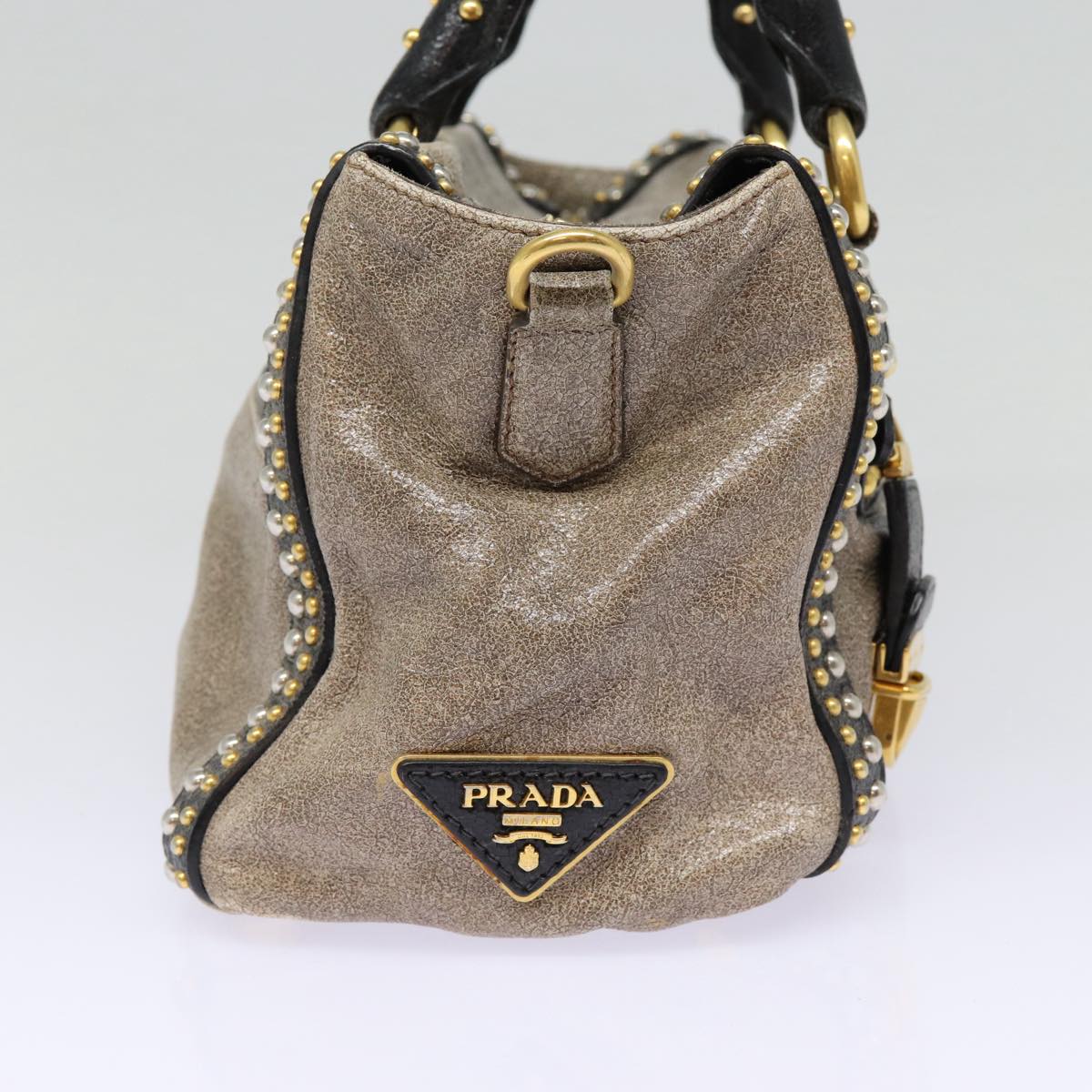 Prada, Grey, Leather, handbag