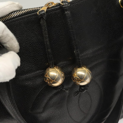 Chanel Coco Mark, Black, Leather, tote