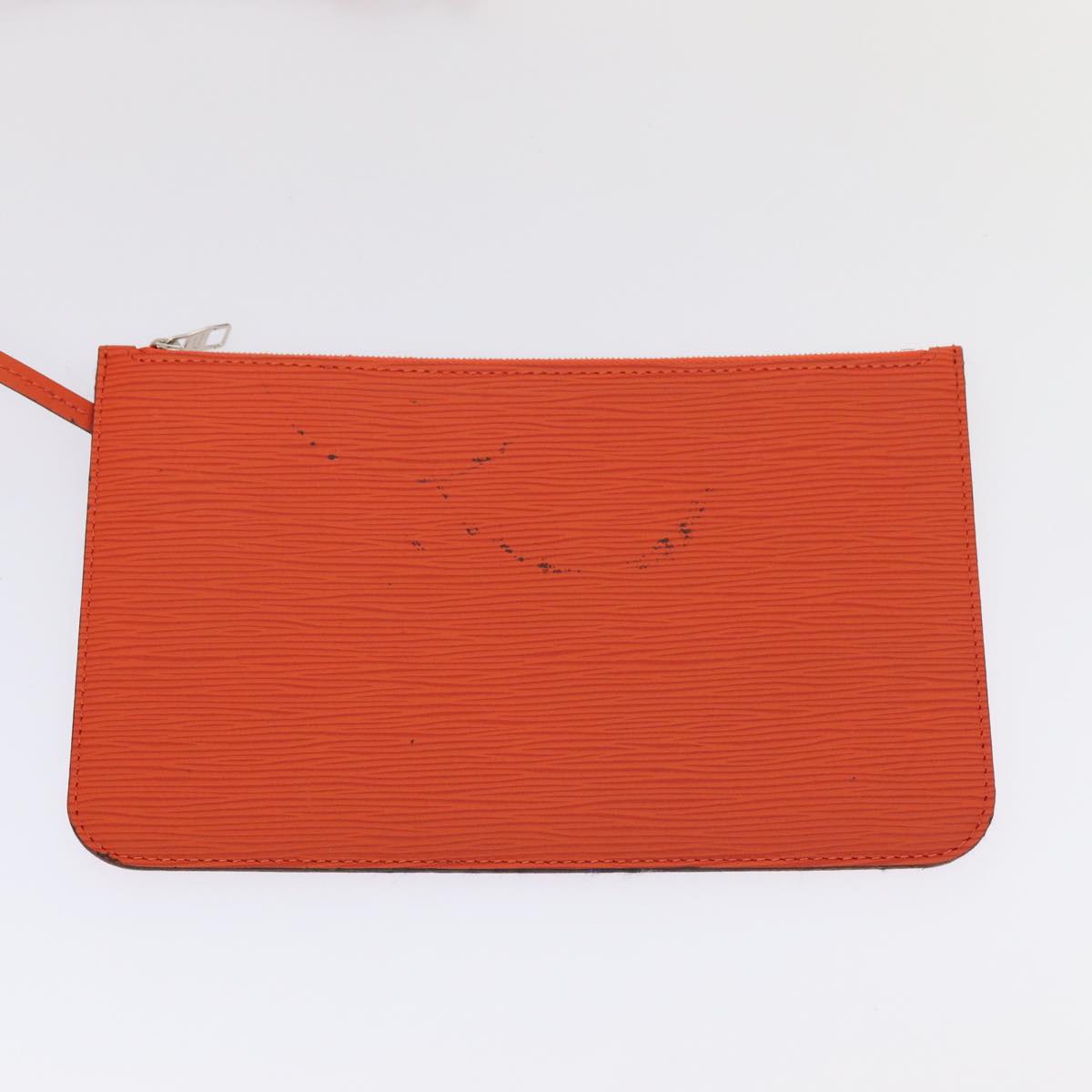 Louis Vuitton Neverfull, Orange, Leather, tote