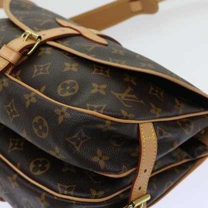Louis Vuitton Saumur, Brown, Canvas, shoulder