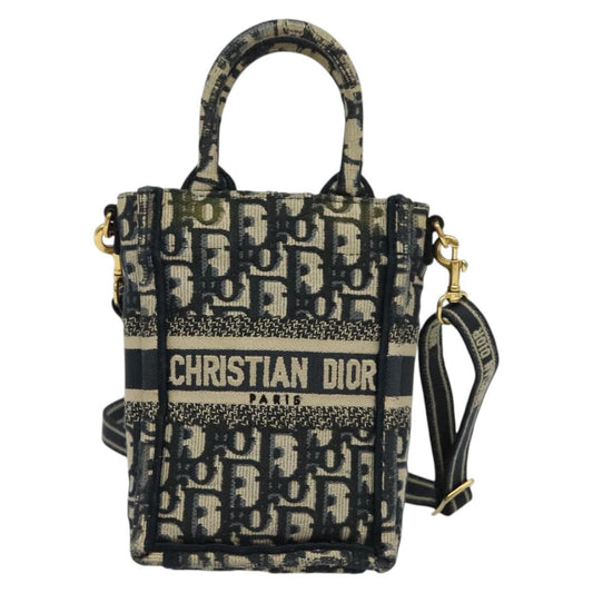 Dior Book Tote, Navy, Canvas, handbag