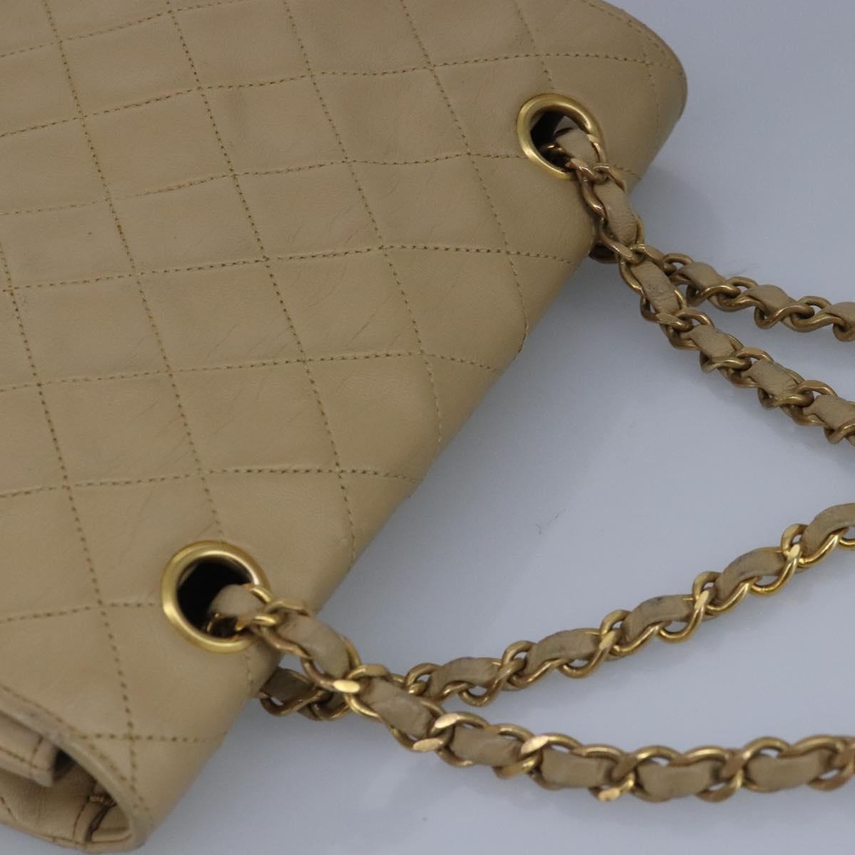 Chanel Flap bag, Beige, Leather, shoulder