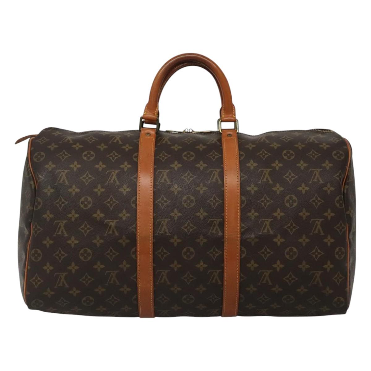 Louis Vuitton Keepall 50, Brown, Canvas, travel