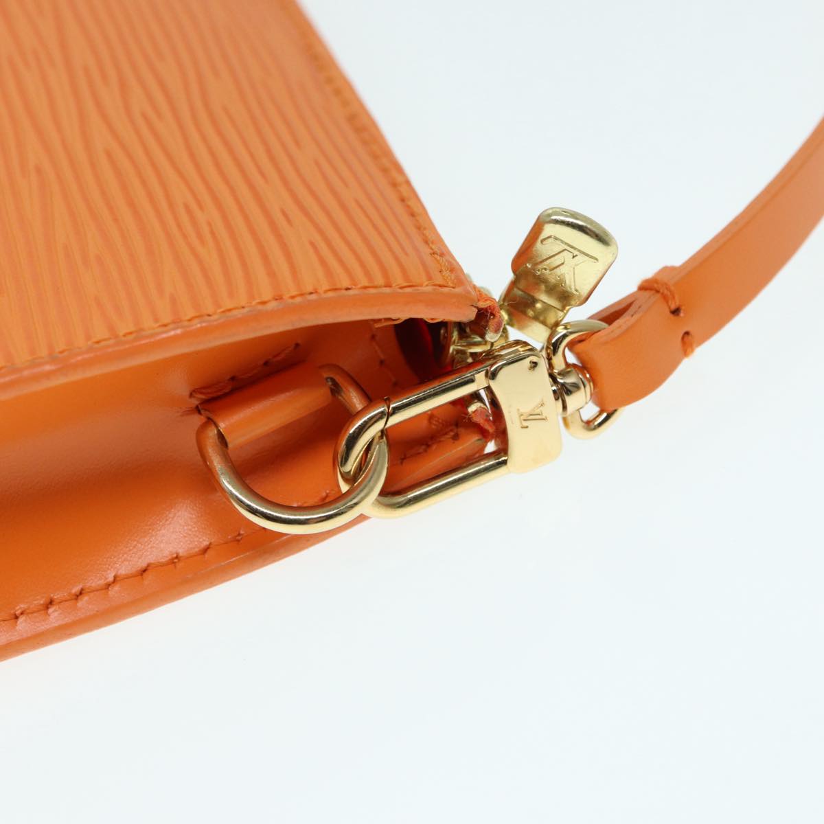 Louis Vuitton Pochette Accessoire, Orange, Leather, handbag