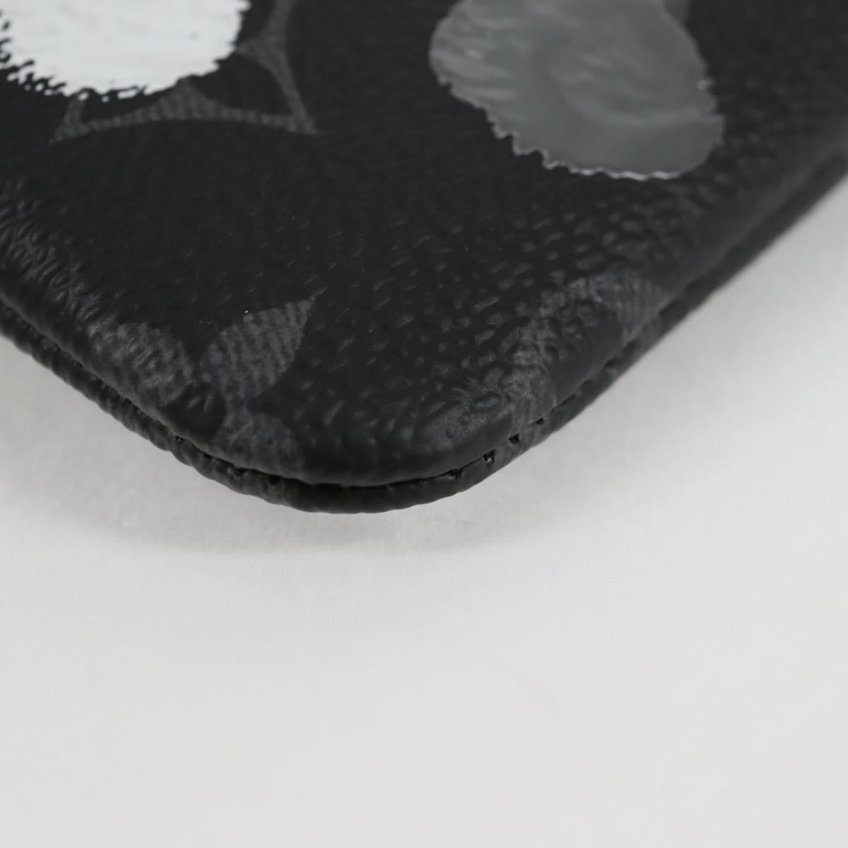 Louis Vuitton Pochette Clés, Black, Canvas, wallet