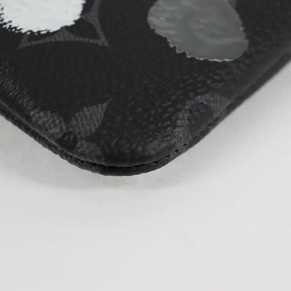 Louis Vuitton Pochette Clés, Black, Canvas, wallet