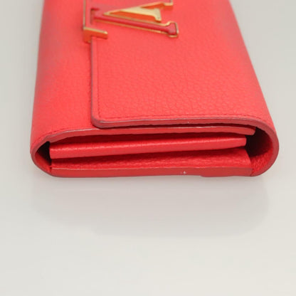 Louis Vuitton Capucines, Red, Leather, wallet