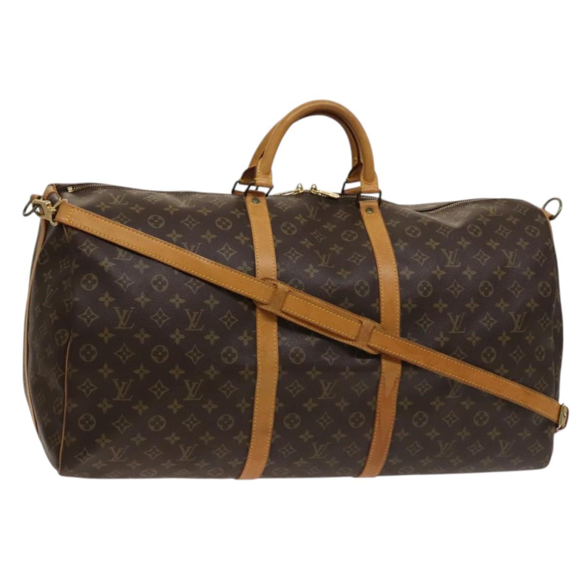 Louis Vuitton Keepall Bandoulière 60, Brown, Canvas, travel
