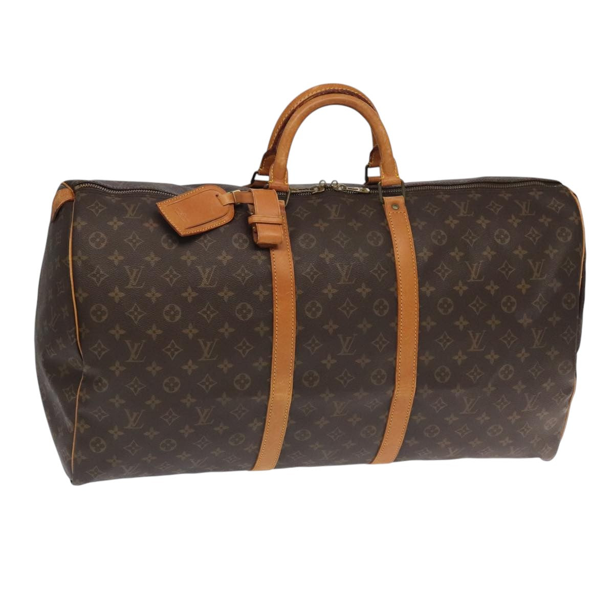 Louis Vuitton Keepall 60, Brown, Canvas, travel