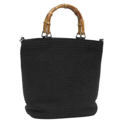 Gucci Bamboo, Black, Canvas, tote