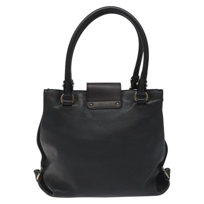 Salvatore Ferragamo Gancini, Black, Leather, handbag