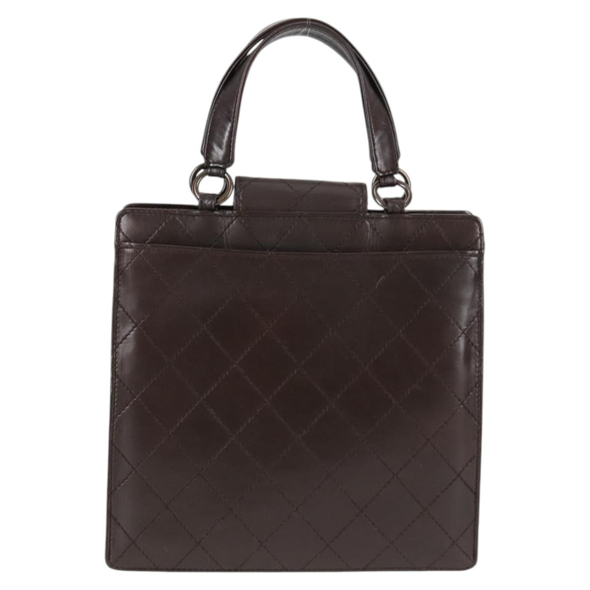 Chanel Coco Mark, Brown, Leather, handbag