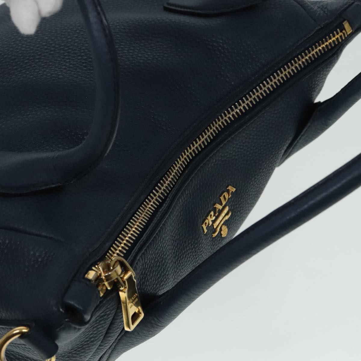 Prada, Blue, Leather, handbag