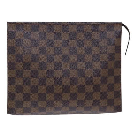 Louis Vuitton Poche Toilette, Brown, Canvas, clutch