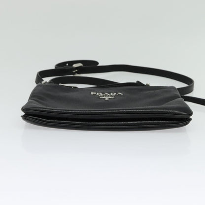 Prada Double, Black, Leather, shoulder