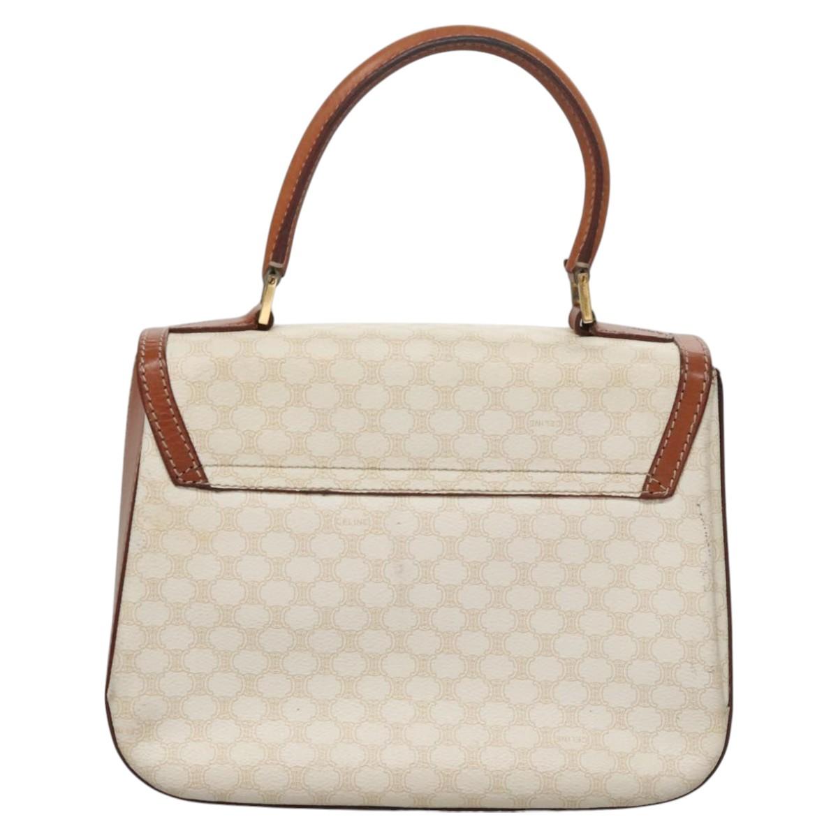 Céline Macadam, White, Canvas, handbag
