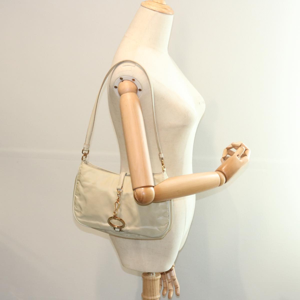 Prada Tessuto pietre Crossbody Crystal, BEIGE, NYLON, Shoulder bag