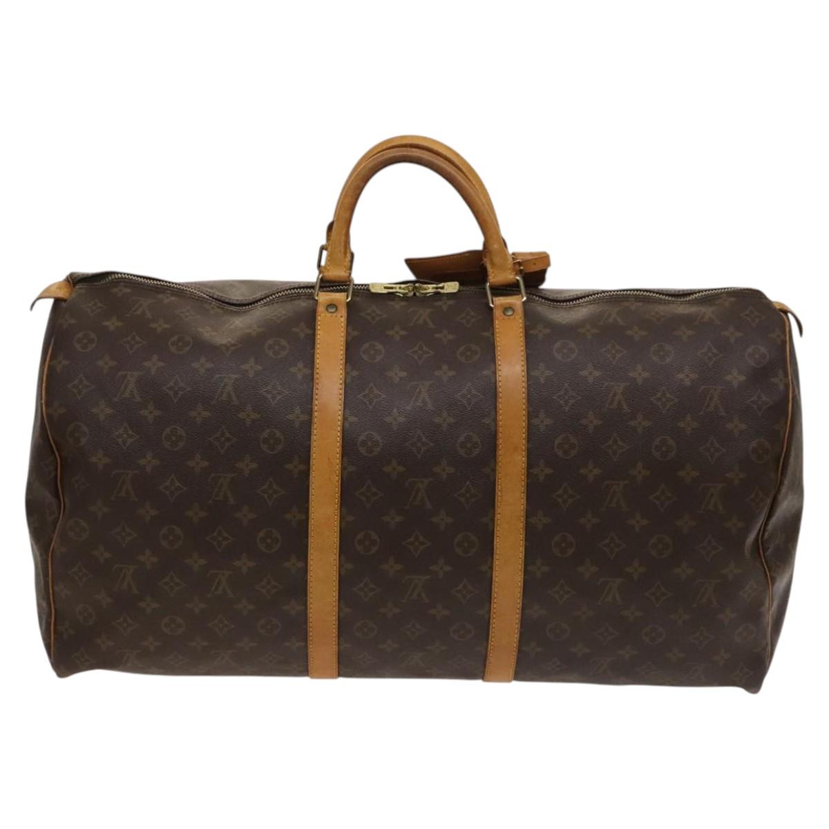 Louis Vuitton Keepall 60, Brown, Canvas, travel