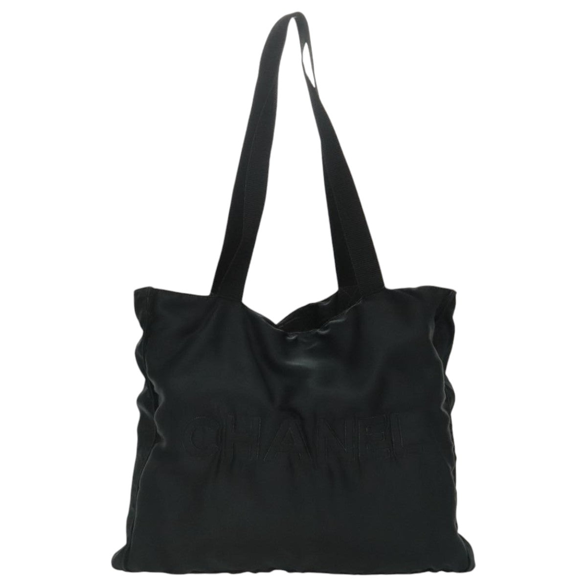 Chanel Cc, Black, Silk, tote