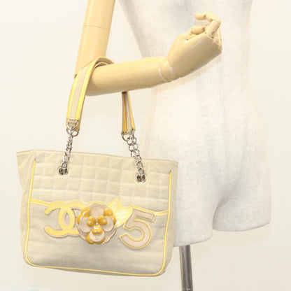 Chanel Camellia, Beige, Canvas, handbag