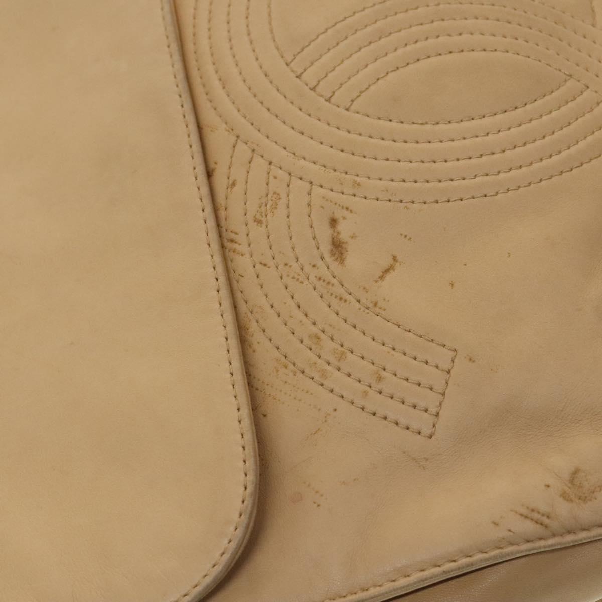Chanel Cc, Beige, Leather, backpack