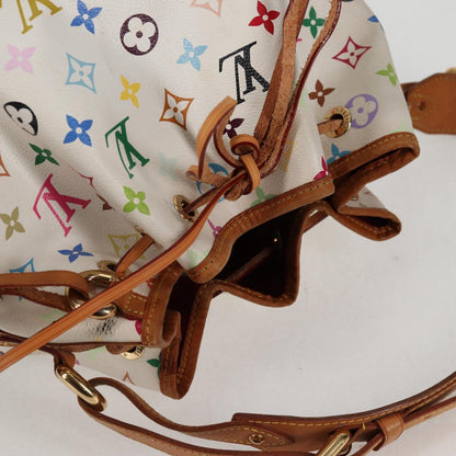 Louis Vuitton Petit Noé, White, Canvas, shoulder