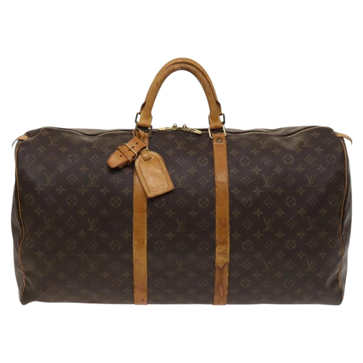 Louis Vuitton Keepall 60, Brown, Canvas, travel