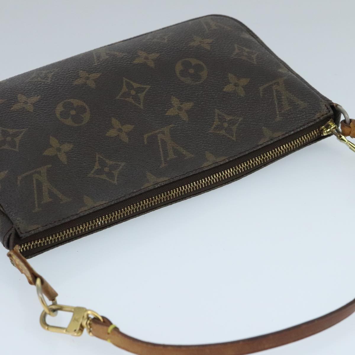 Louis Vuitton Pochette Accessoire, Brown, Canvas, clutch