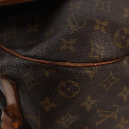 Louis Vuitton Saumur 35, Brown, Canvas, shoulder