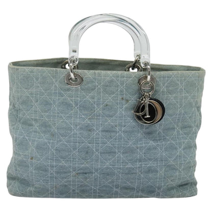 Dior Lady Dior, Blue, Canvas, handbag