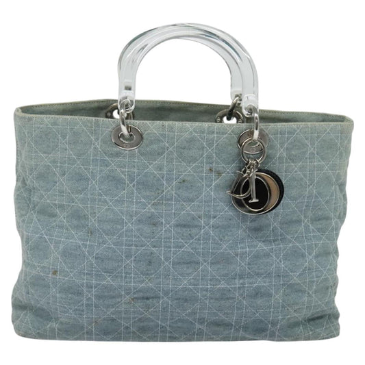 Dior Lady Dior, Blue, Canvas, handbag