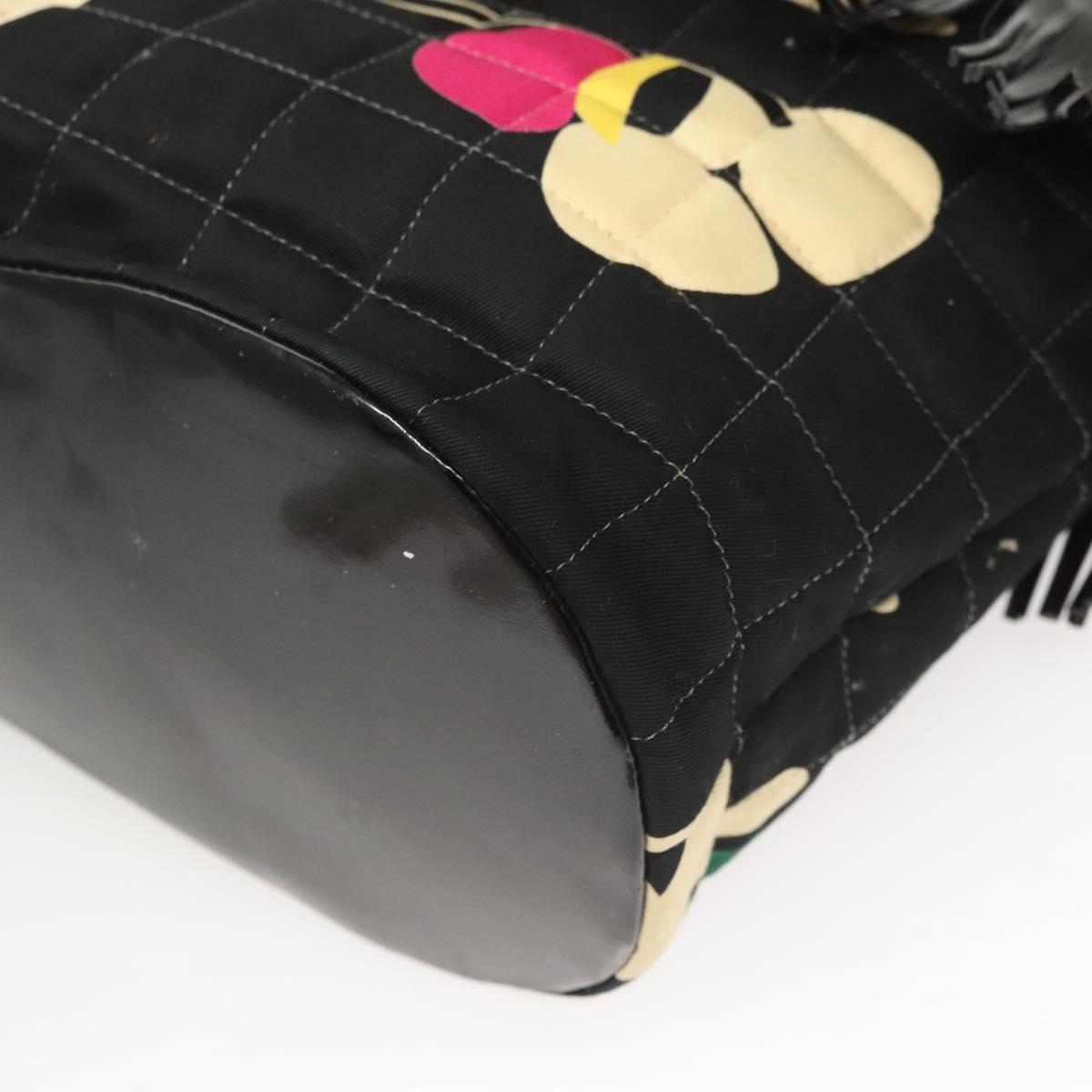 Chanel Chocolate bar, Black, Canvas, handbag