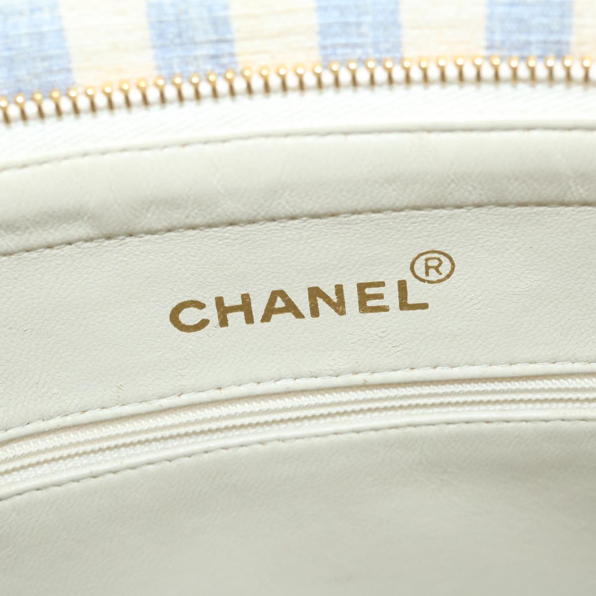 Chanel Jumbo, Blue, Canvas, shoulder