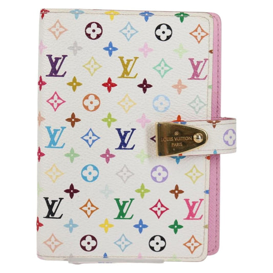 Louis Vuitton Agenda PM, White, Canvas, wallet