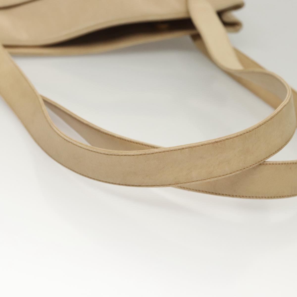 Chanel Coco Mark, Beige, Leather, shoulder