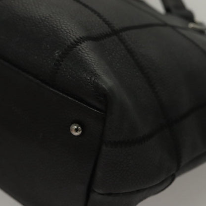 Chanel Chocolate bar, Black, Leather, tote