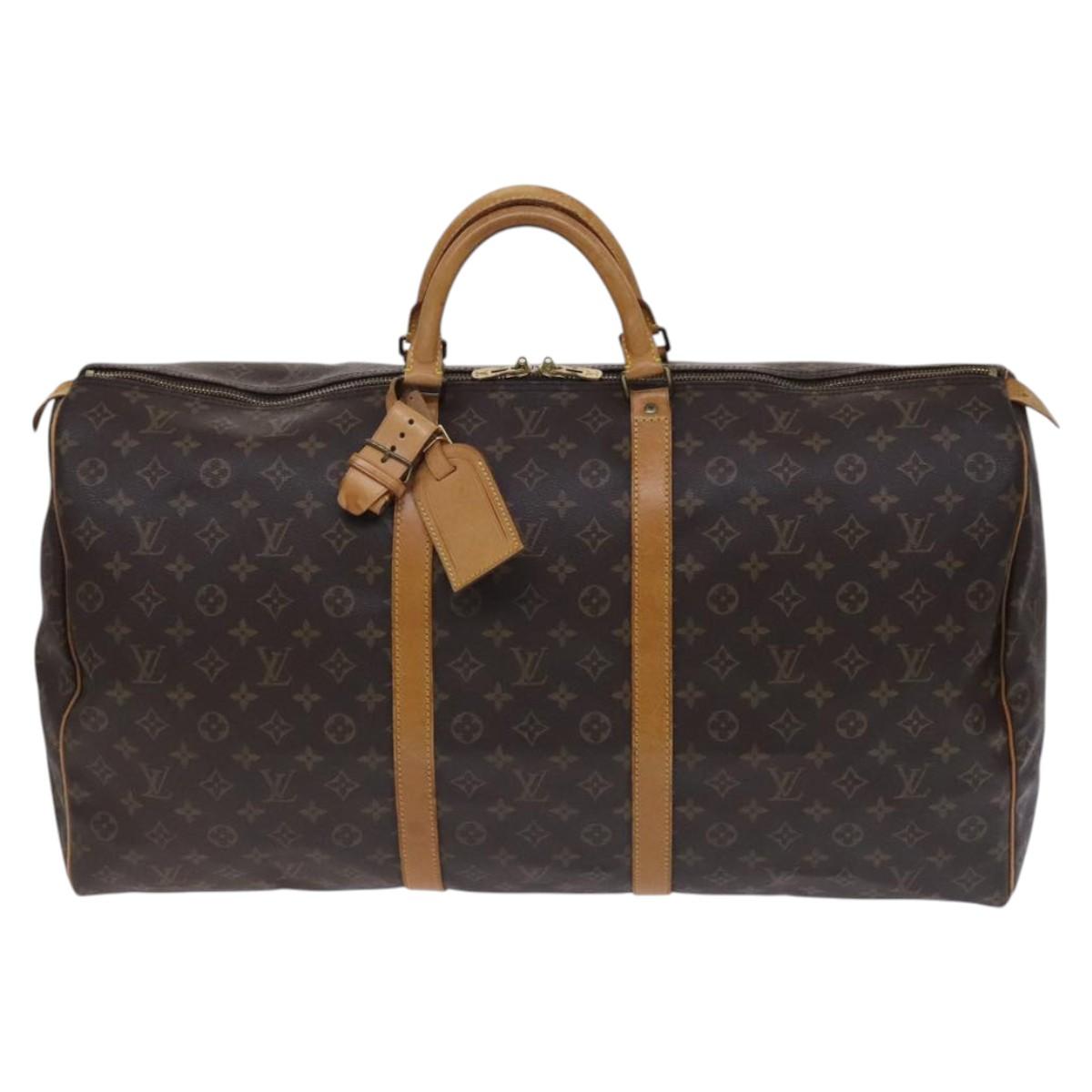 Louis Vuitton Keepall 60, Brown, Canvas, travel