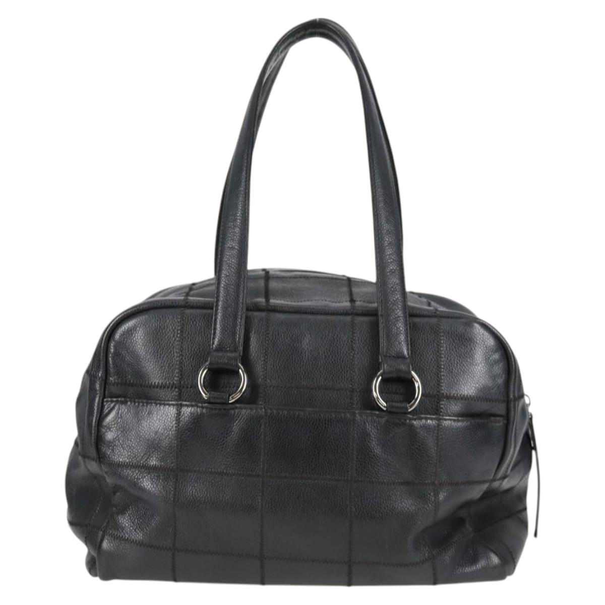 Chanel Chocolate bar, Black, Leather, handbag
